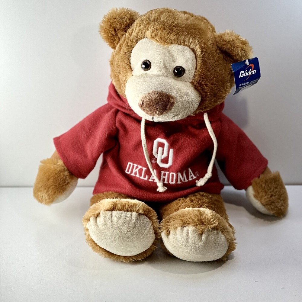 Baden University of Oklahoma Plush Teddy Bear With Hooded Sweatshirt 20" OU